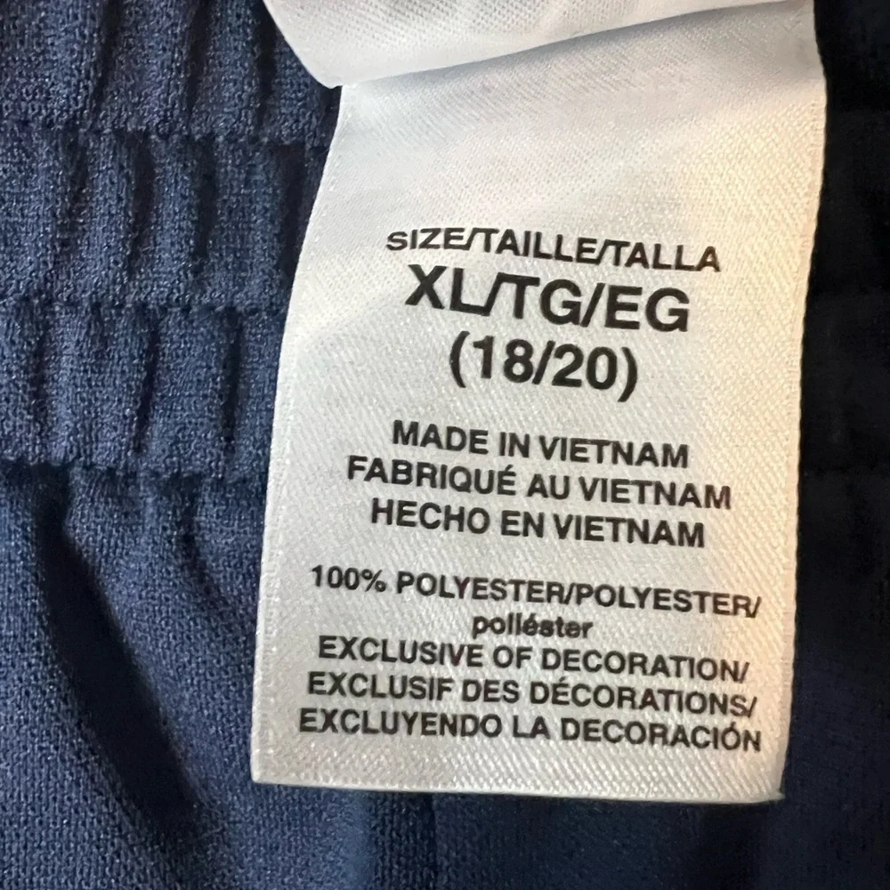 Adidas Kids Blue Joggers with White Stripes - Picture 5 of 6
